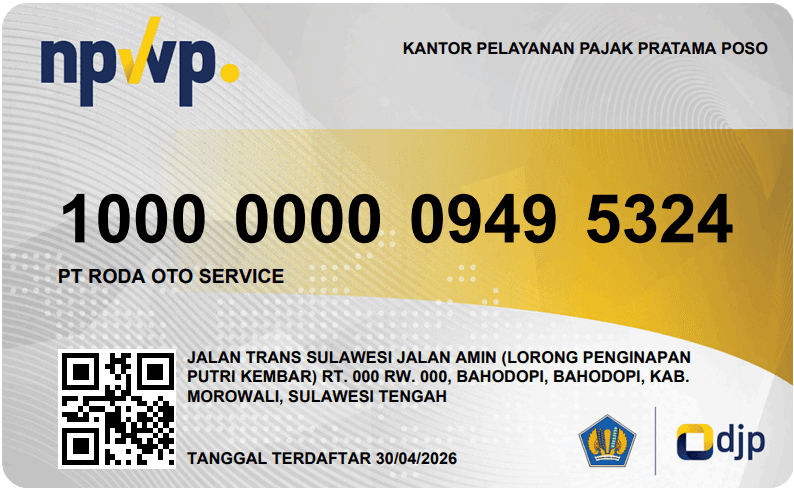 Dokumen NPWP : 100000009495324